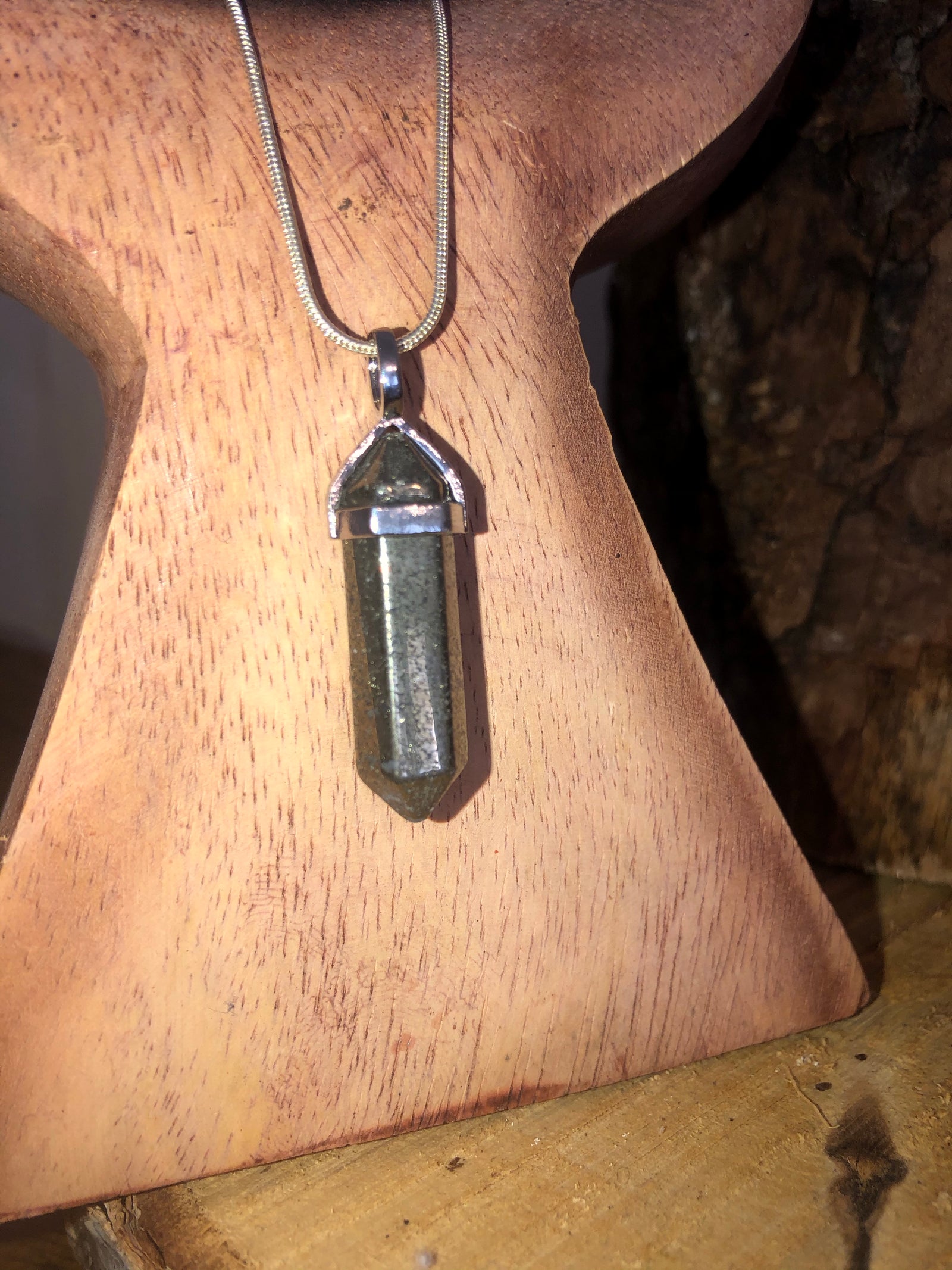 Pyrite point pendant