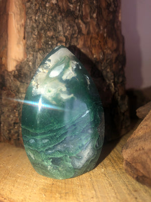 Green Moss agate flame