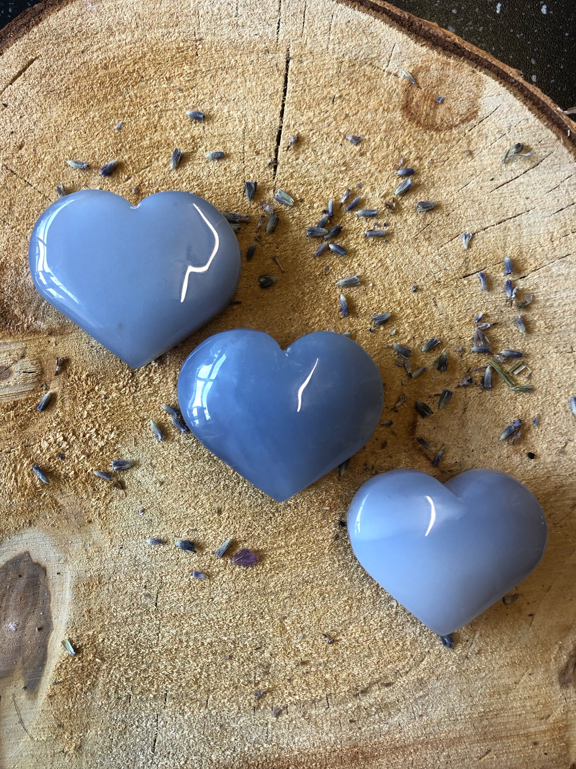 Rare blue chalcedony heart