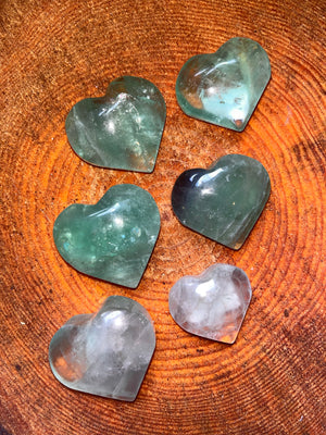 Green fluorite heart