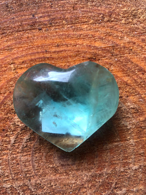 Green fluorite heart