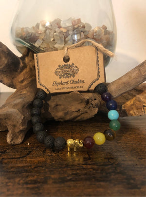 Volcanic Lava Stone Chakra Bracelet