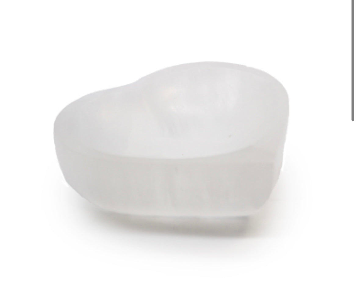 Selenite Heart Charging bowl