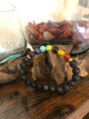 Lava Chakra Beads Bracelet