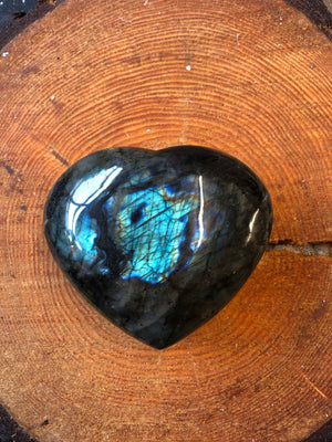 Carved Labradorite Heart