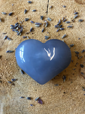 Rare blue chalcedony heart