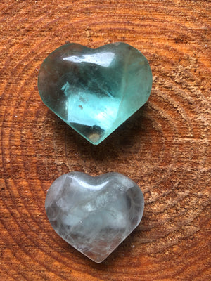 Green fluorite heart