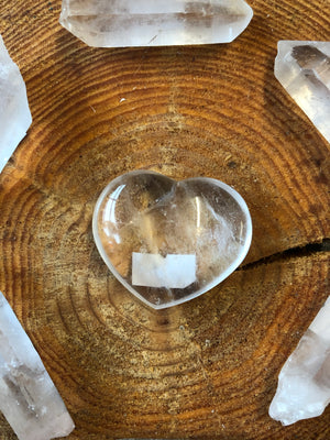 Clear Quartz Hearts