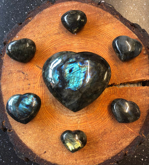 Carved Labradorite Heart