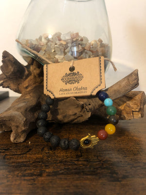 Volcanic Lava Stone Chakra Bracelet