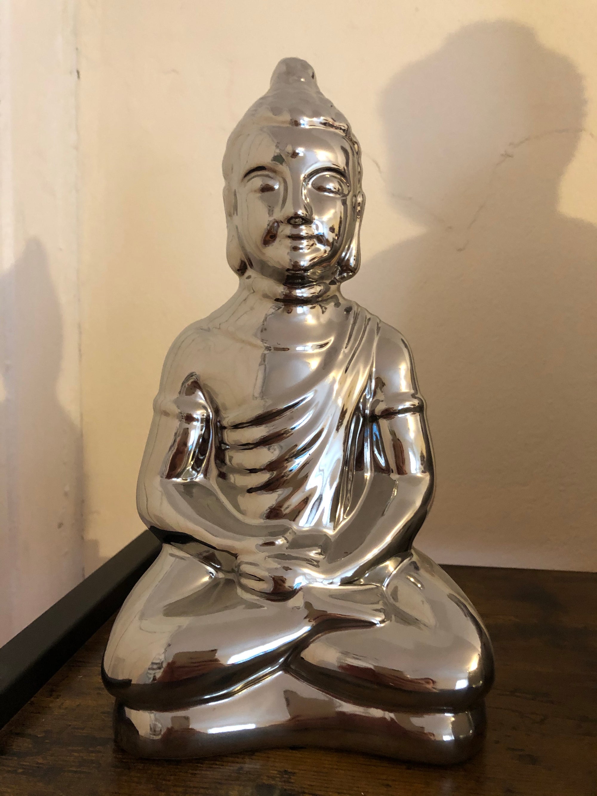 Silver Sitting Buddha Statue