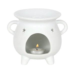 White Ceramic Pentagram Cauldron Burner