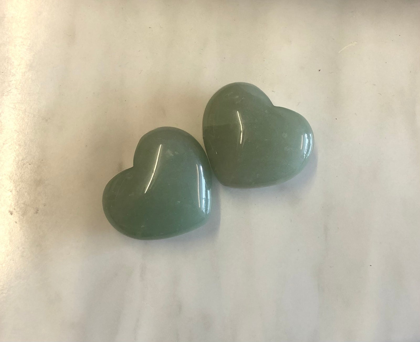 Green Aventurine Hearts