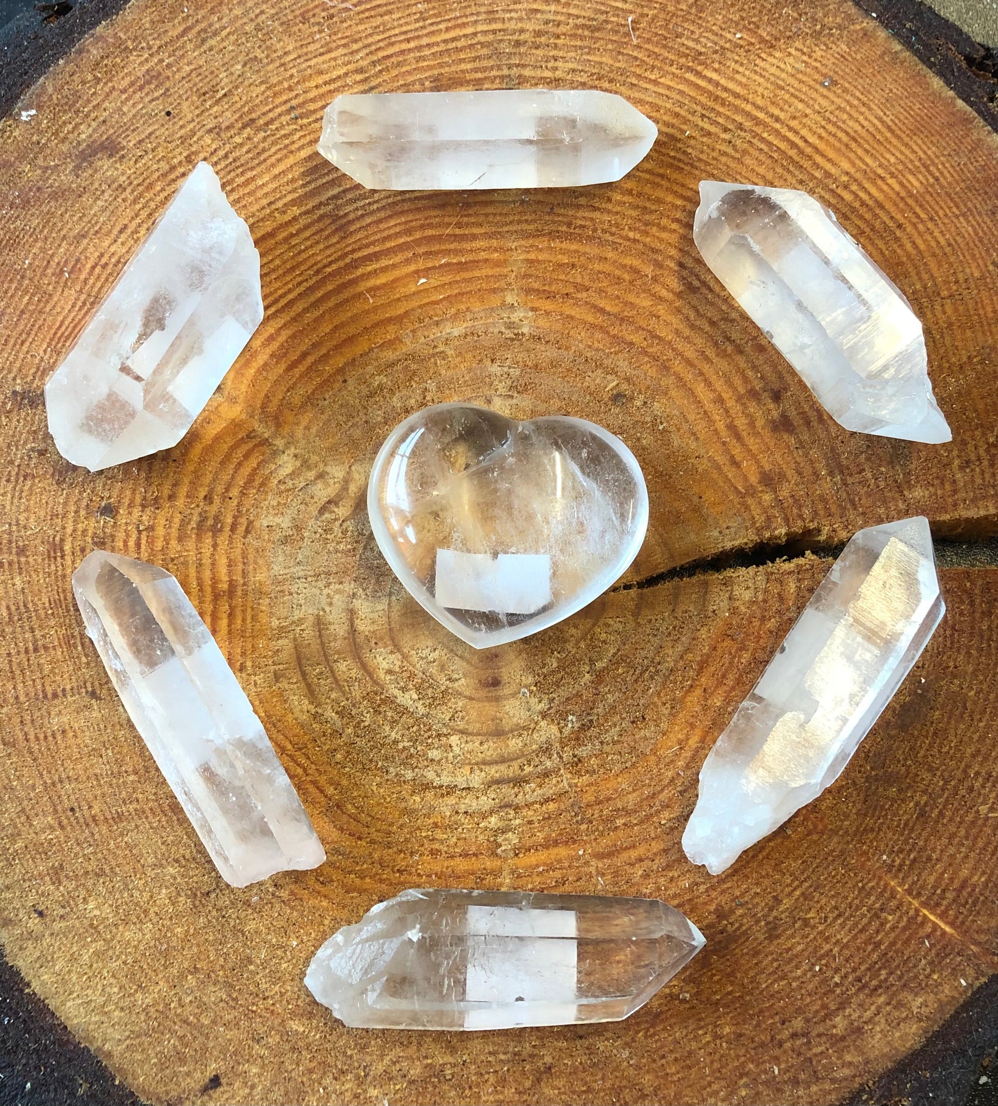 Clear Quartz Hearts