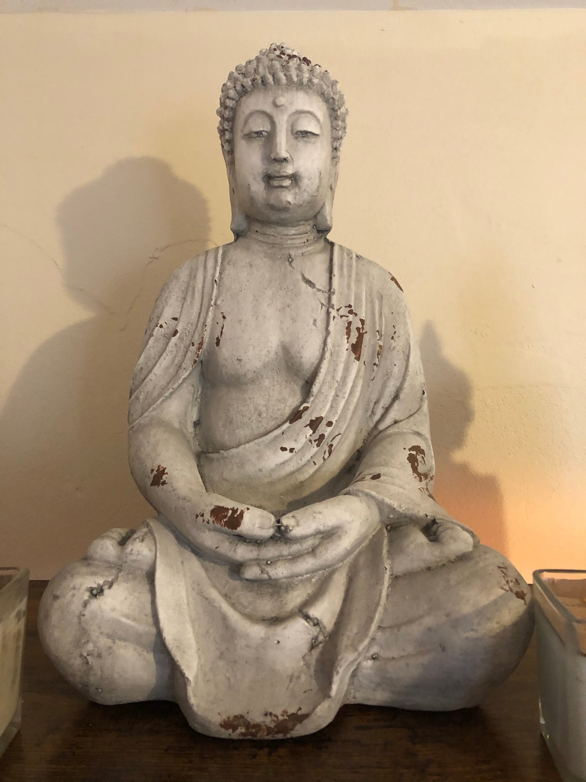 White Sitting Garden Buddha