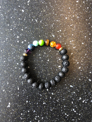 Lava Chakra Beads Bracelet